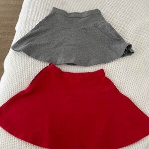 Crewcuts Gray and Red Skirt Duo